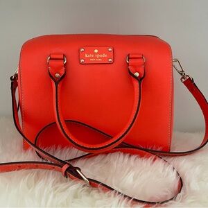 Kate Spade New York Women's Orange Leather Satchel